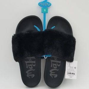 Mad Love Women's Phoebe Faux Fur Slide Black